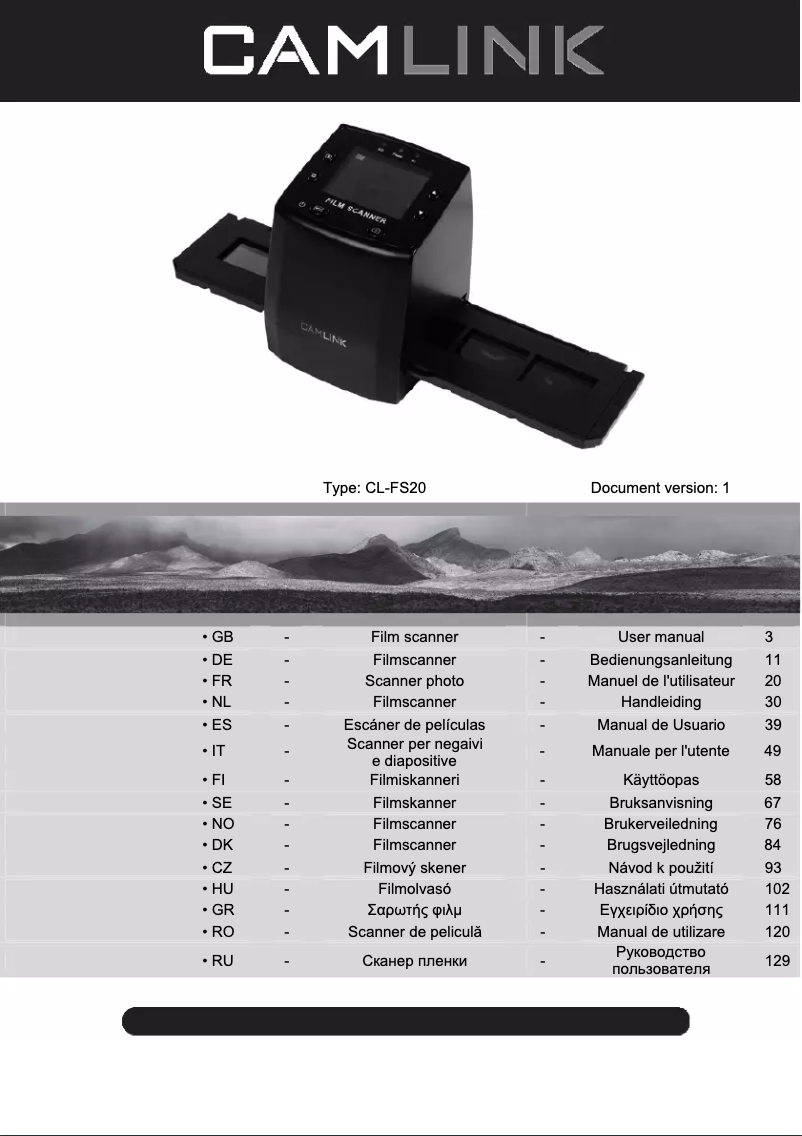 Page 1 de la notice Manuel utilisateur CamLink CL-FS2