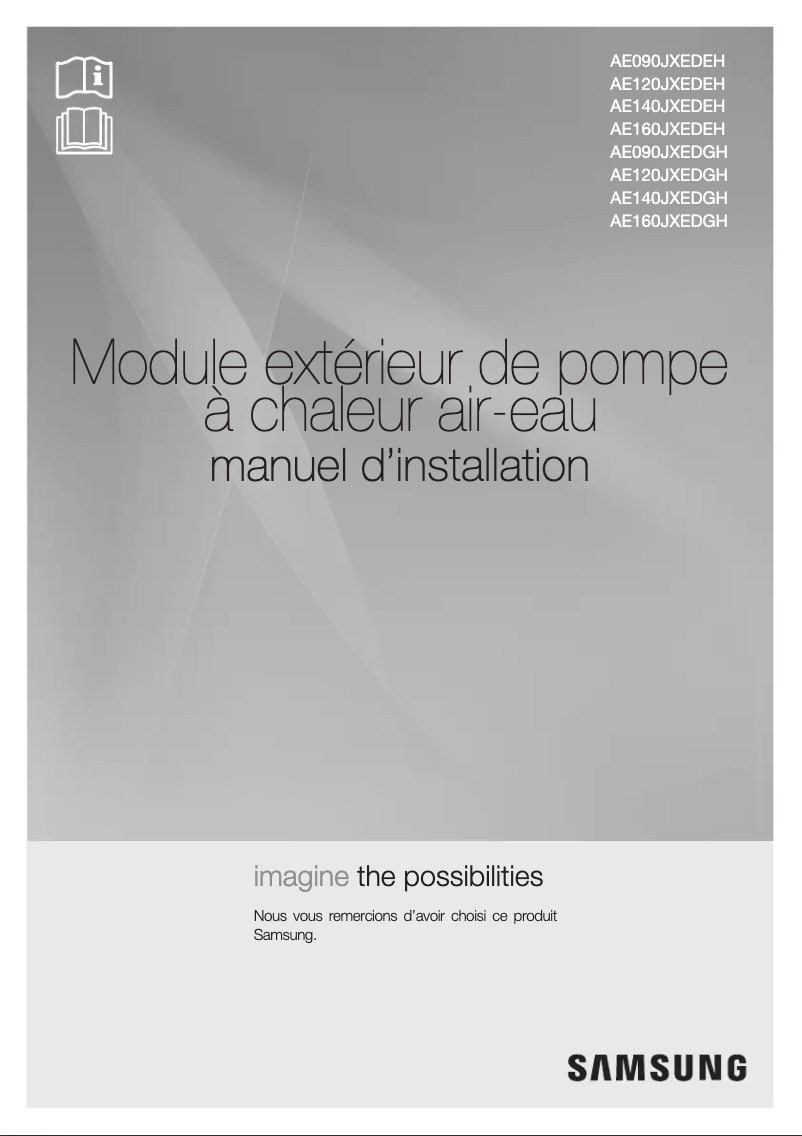 First page image of the manual for AE120JXEDGH