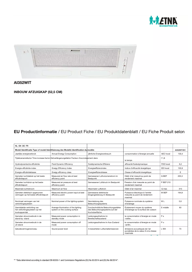 First page image of the manual for AI352WIT