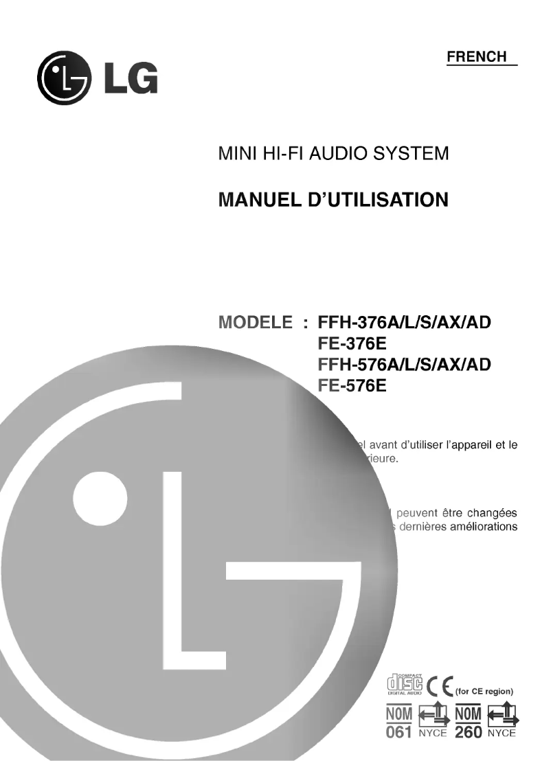 Page 1 of the manual User Manual LG FFH-376AD
