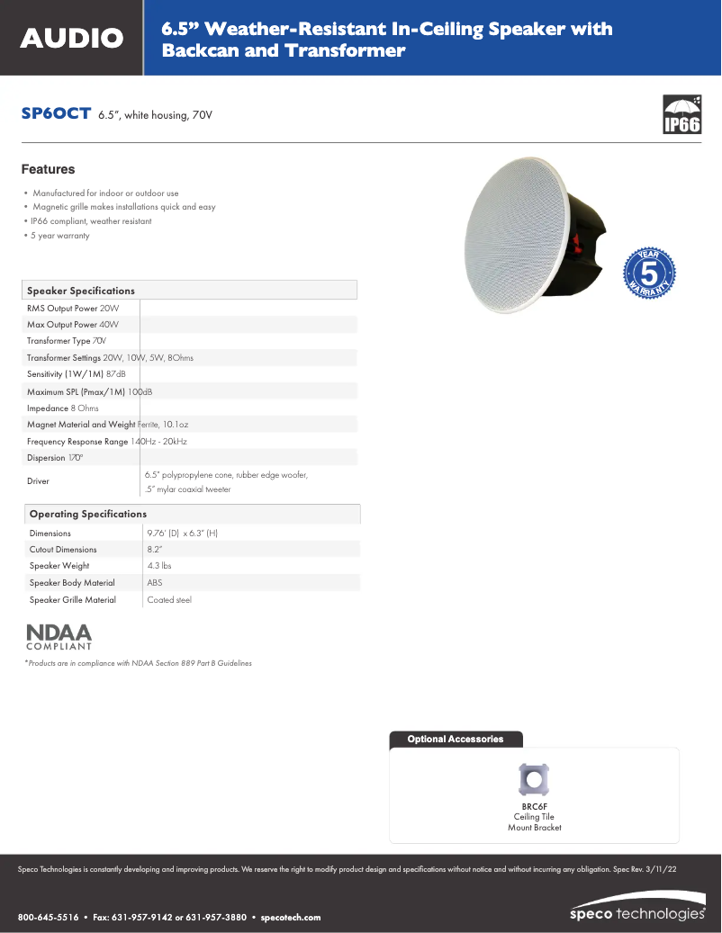 First page image of the manual for SP6OCT