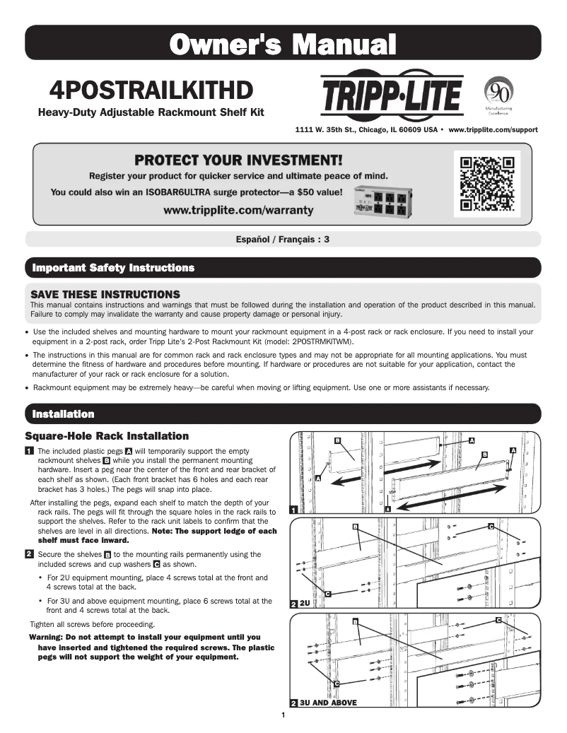First page image of the manual for 4POSTRAILKITHD