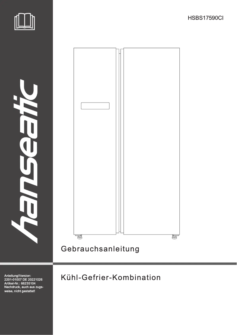 First page image of the manual for HSBS17590CI