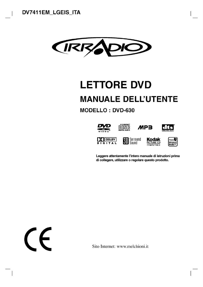 Page 1 of the manual User Manual LG DVD-630