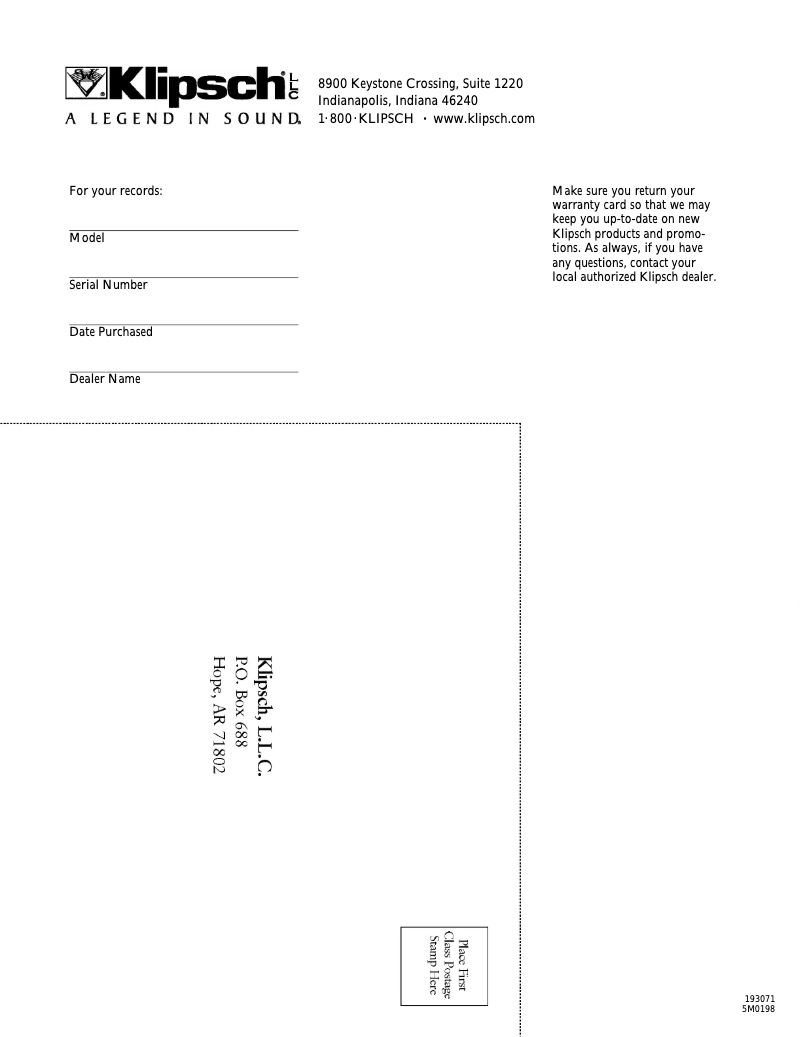 First page image of the manual for KSW-50