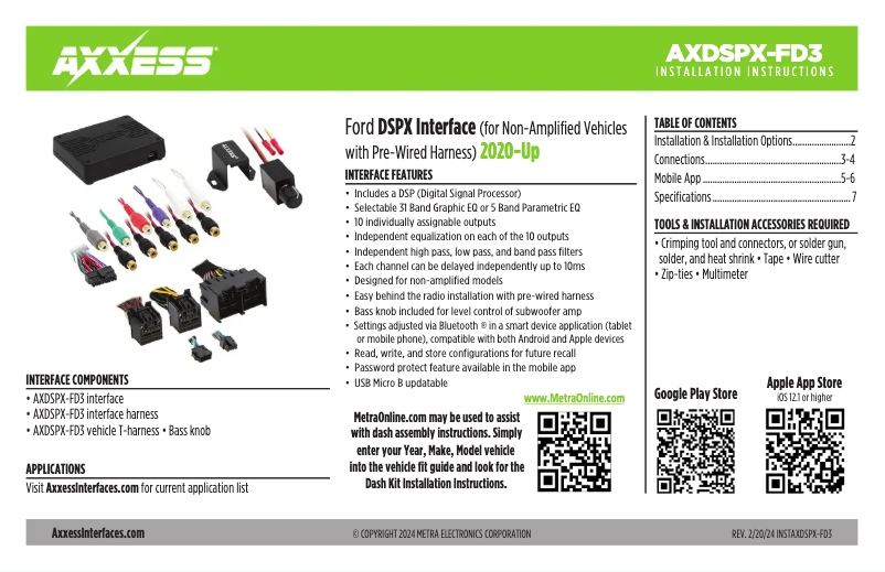 Page 1 of the manual User Manual AXESS AXDSPX-FD3