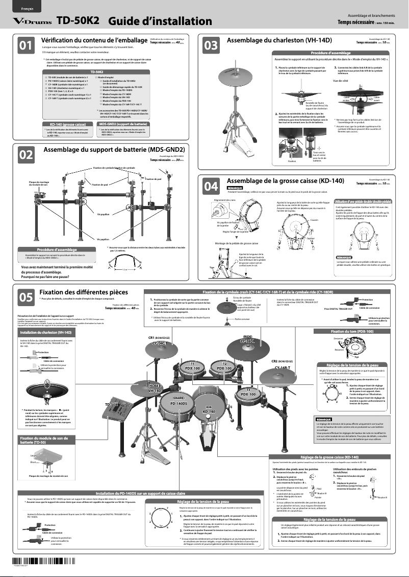 Page 1 of the manual Installation Guide Roland TD-50K2