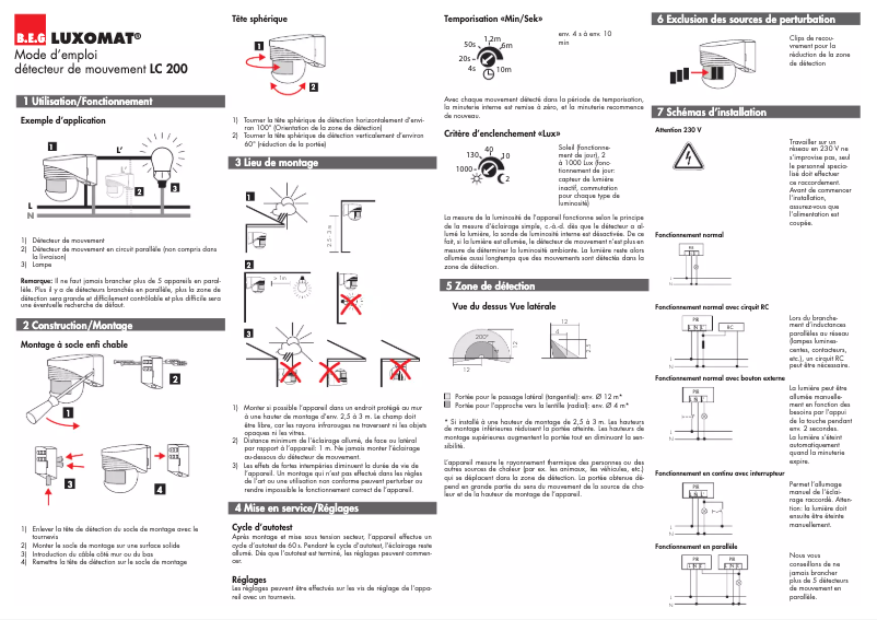 Page 1 of the manual User Manual B.E.G. Luxomat LC 200
