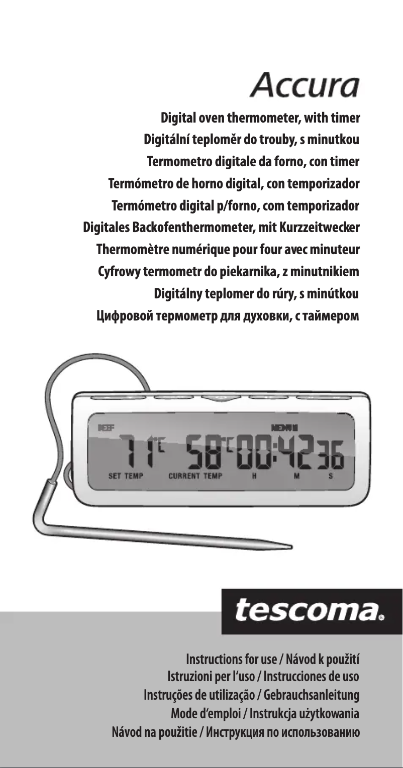 First page image of the manual for Accura