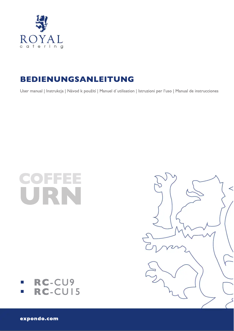 Page 1 of the manual User Manual Royal Catering RC-CU9