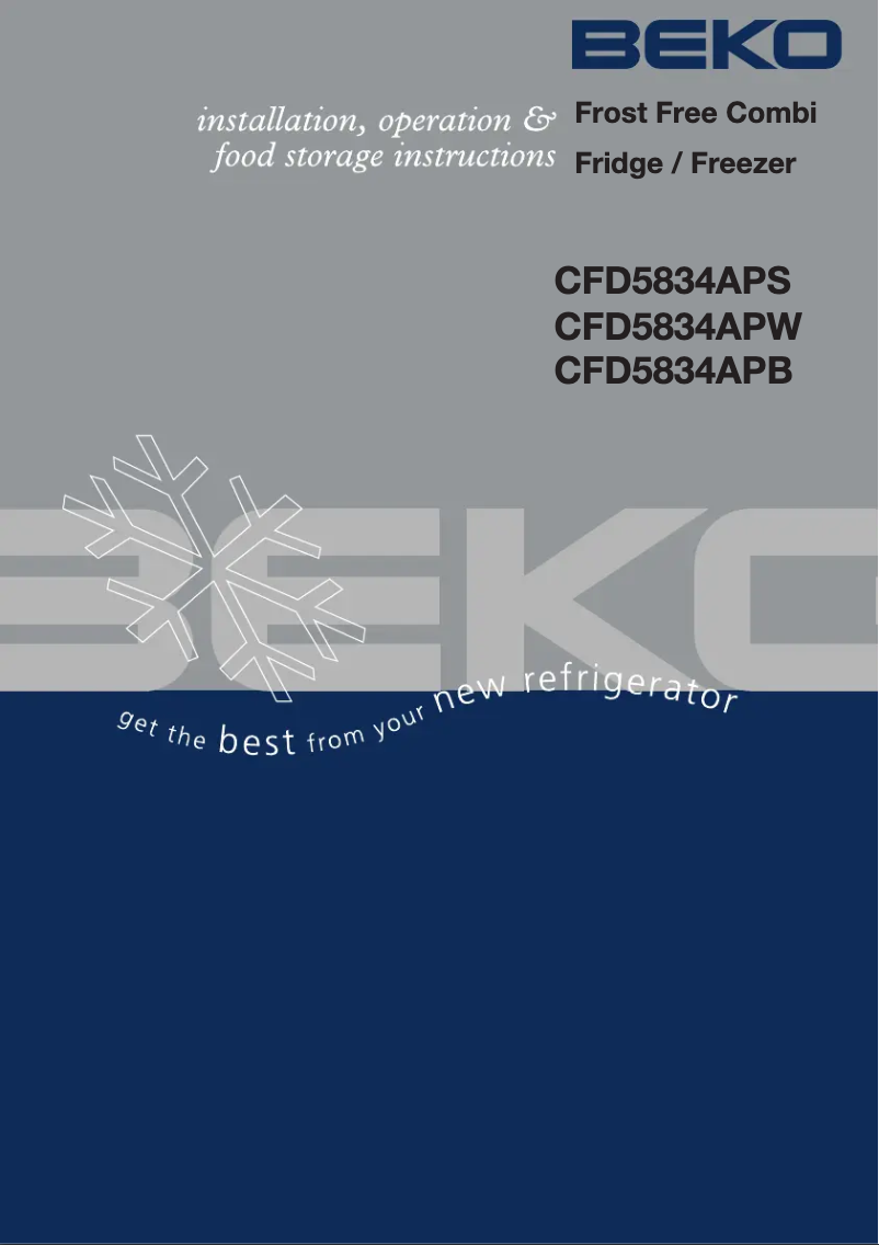 Page 1 of the manual User Manual Beko CFD5834AP