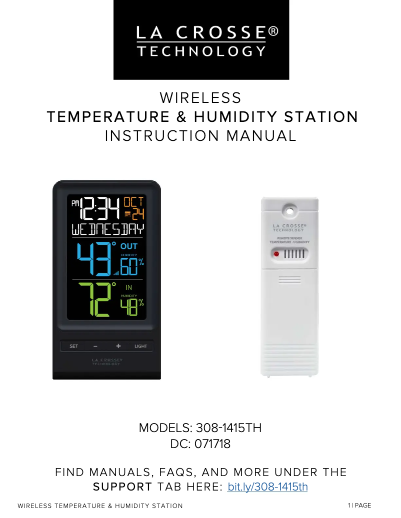 First page image of the manual for 308-1415TH