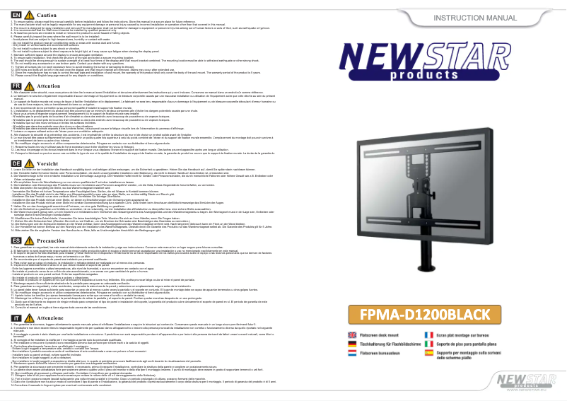 Page 1 of the manual User Manual Newstar FPMA-D1200