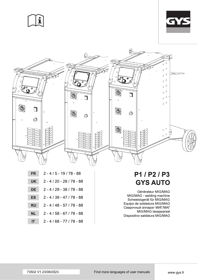 First page image of the manual for P2 Auto