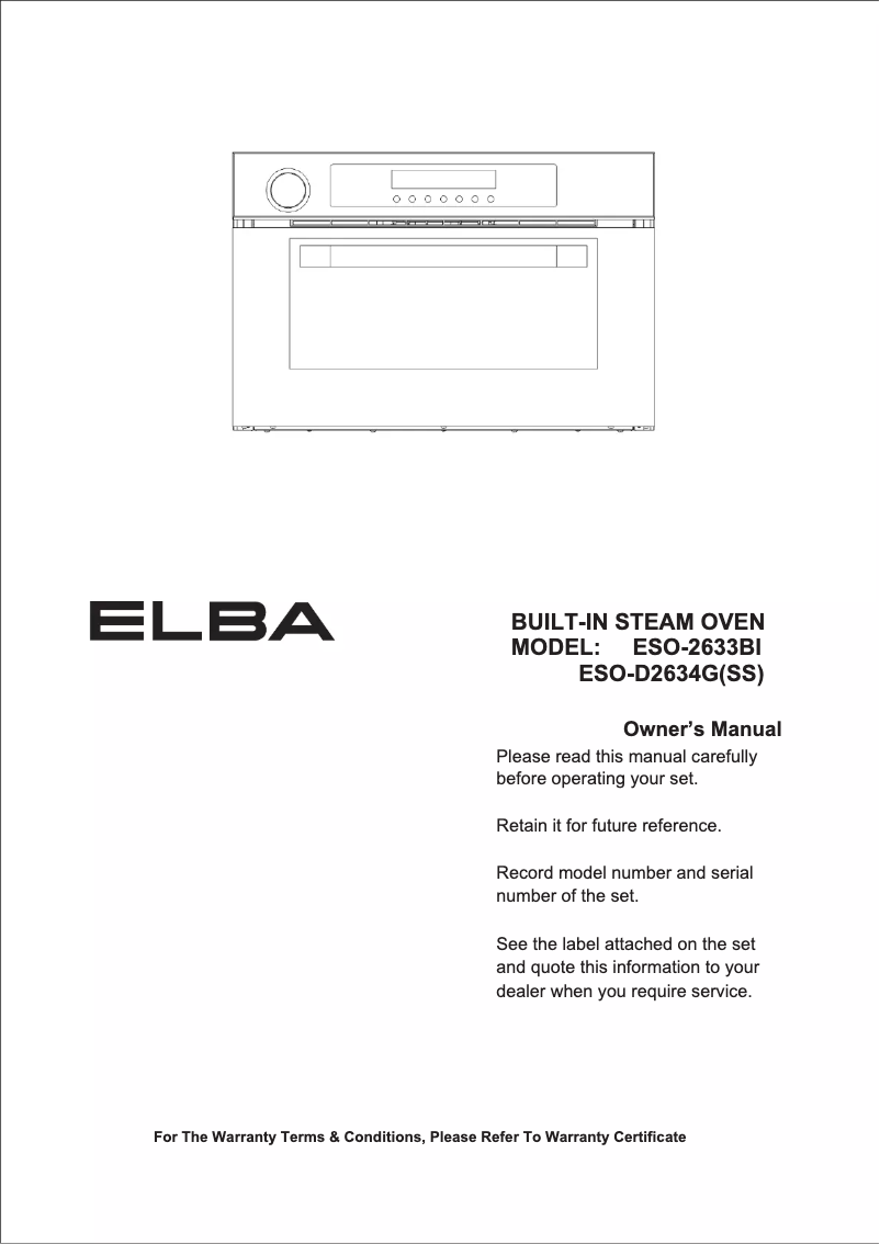 Page 1 of the manual User Manual Elba ESO-2633BI