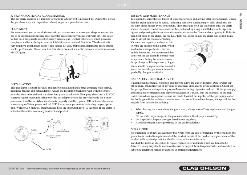 First page image of the manual for 32-8625