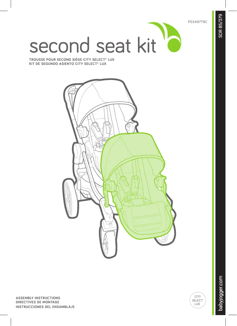 Page 1 of the manual User Manual Baby Jogger second seat kit city select LUX