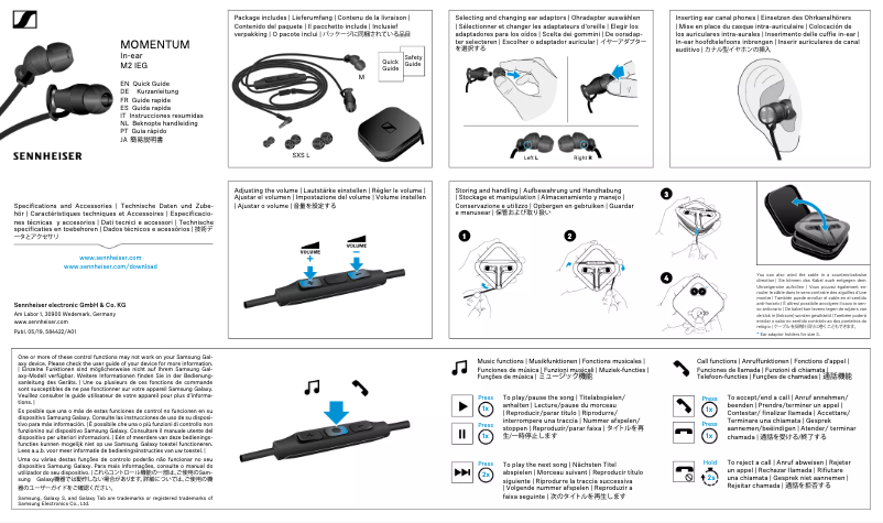 First page image of the manual for MOMENTUM In-Ear