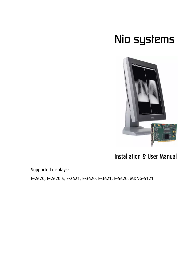 Page 1 of the manual User Manual Barco Nio E-3621
