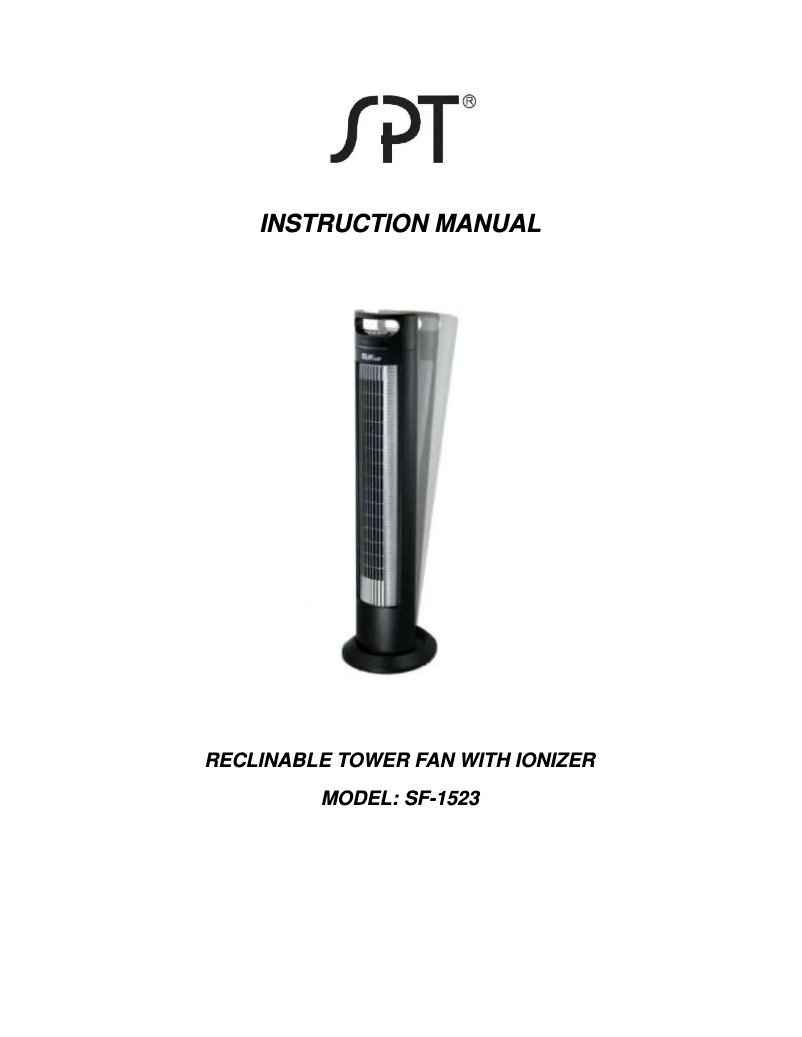 Page 1 of the manual User Manual Sunpentown SF-1523