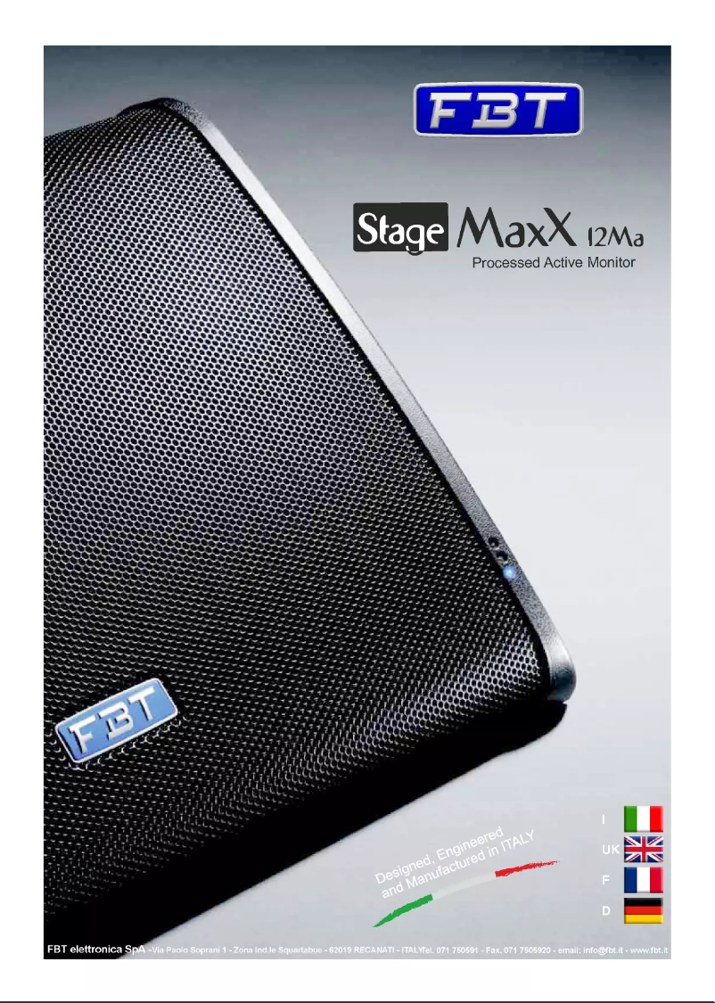 Page 1 of the manual User Manual FBT StageMaxX 12MA