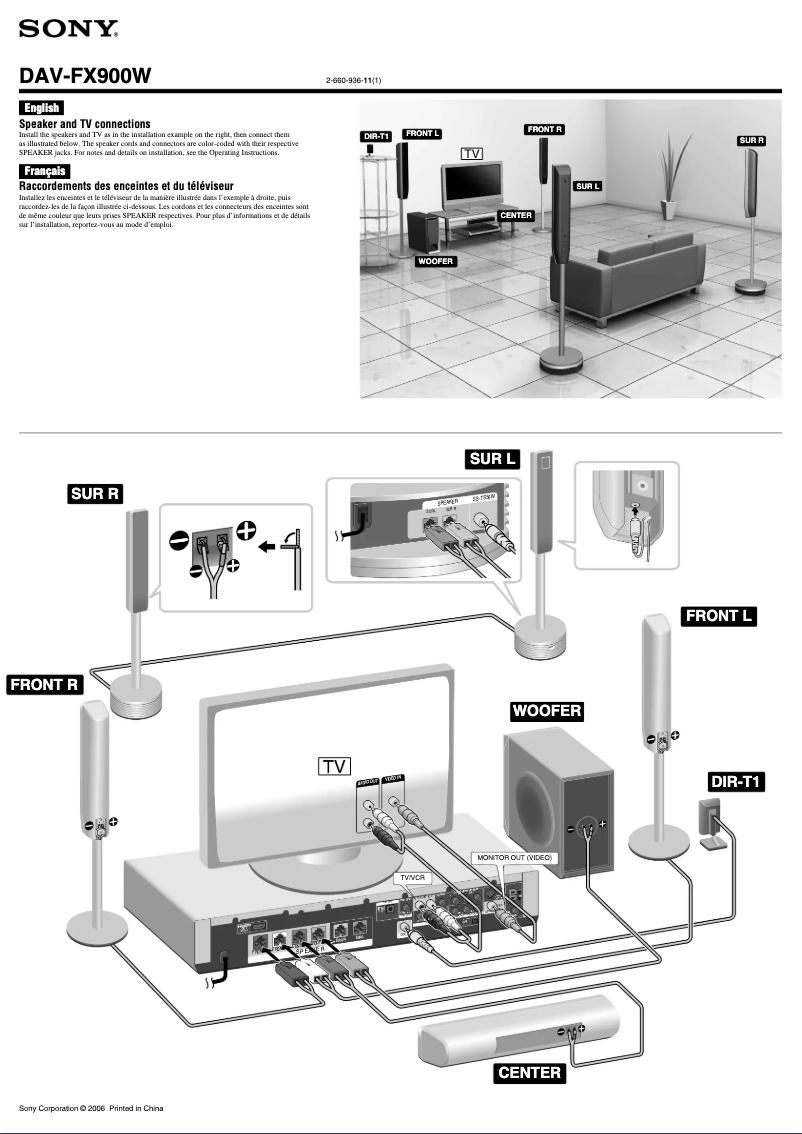 First page image of the manual for DAV-FX900W