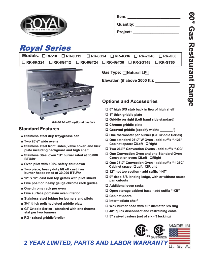 First page image of the manual for RR-6G24