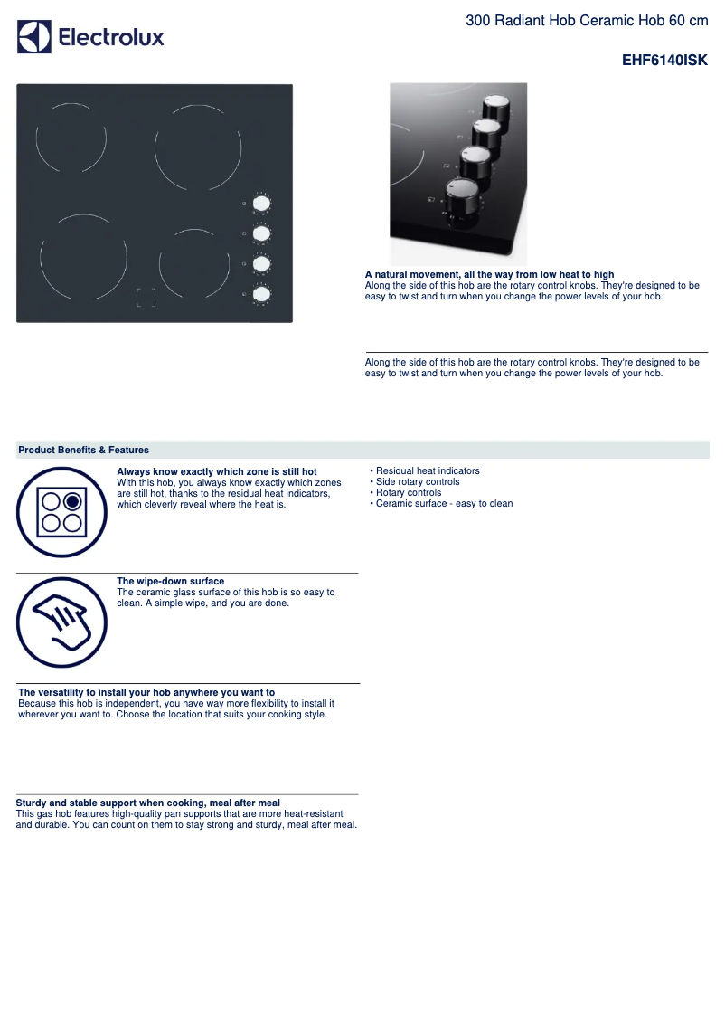 First page image of the manual for EHF6140ISK