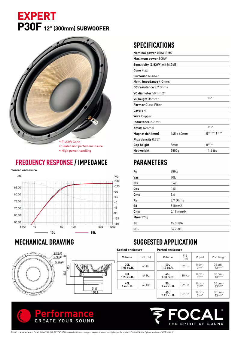 First page image of the manual for SUBP30F