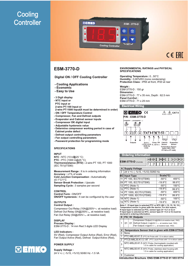 First page image of the manual for ESM-3770-D