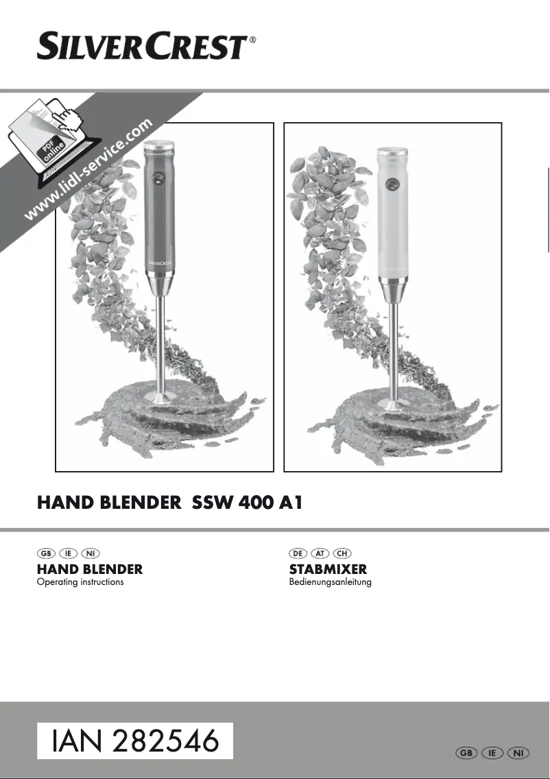 Page 1 of the manual User Manual SilverCrest SSW 400 A1