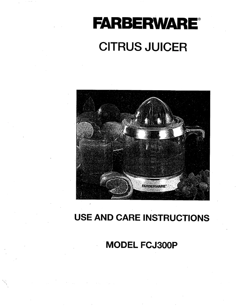 First page image of the manual for FCJ300P