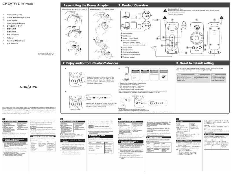 Page 1 of the manual Instruction Manual Creative T15 Wireless