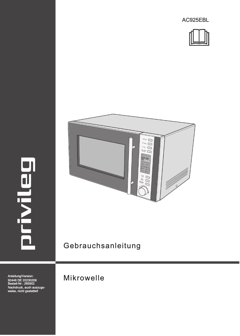 Page 1 of the manual User Manual Privileg AC925EBL
