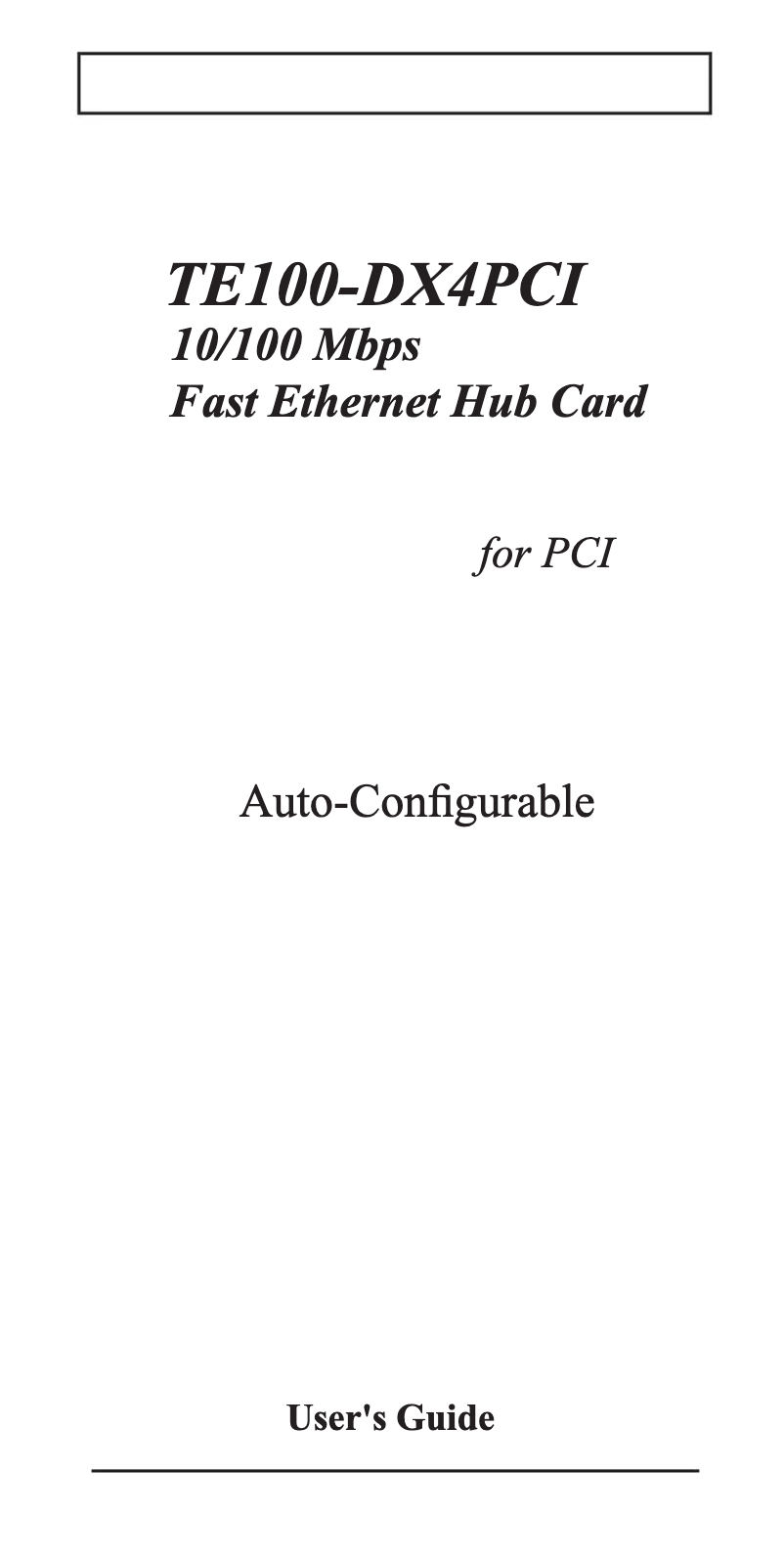 Page 1 of the manual User Manual TRENDnet TE100-DX4PCI