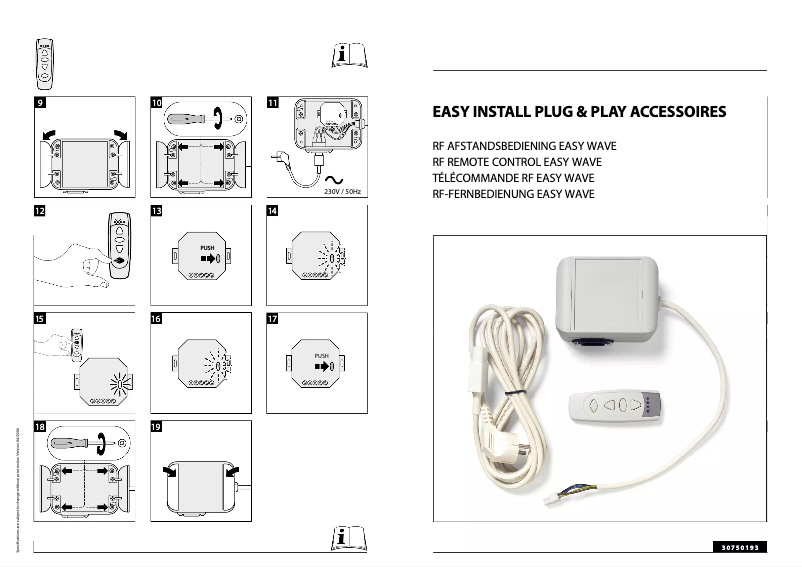 Page 1 de la notice Manuel utilisateur Projecta Easy Install RF UK