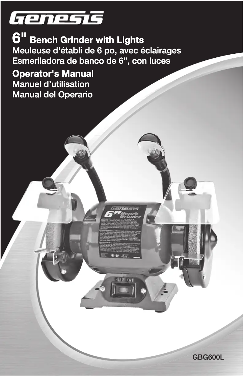 First page image of the manual for GBG600L