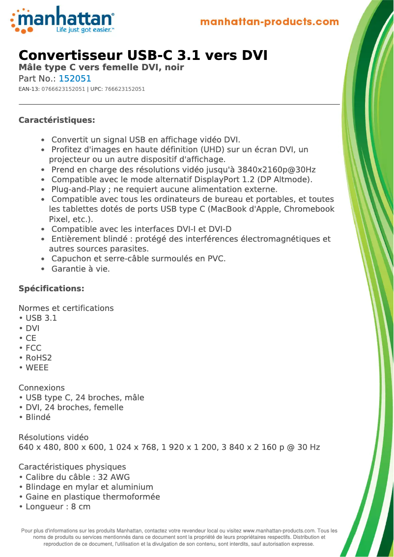 First page image of the manual for 152051