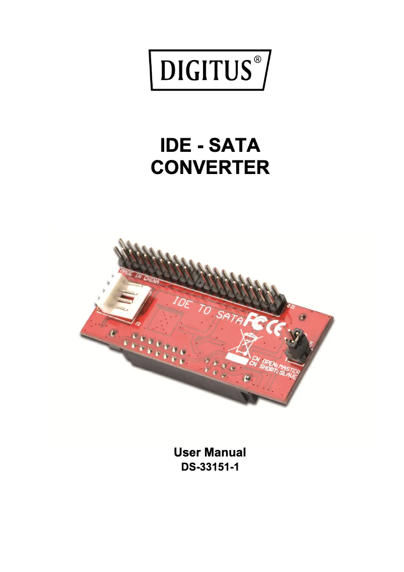 Page 1 of the manual User Manual Digitus DS-33151-1