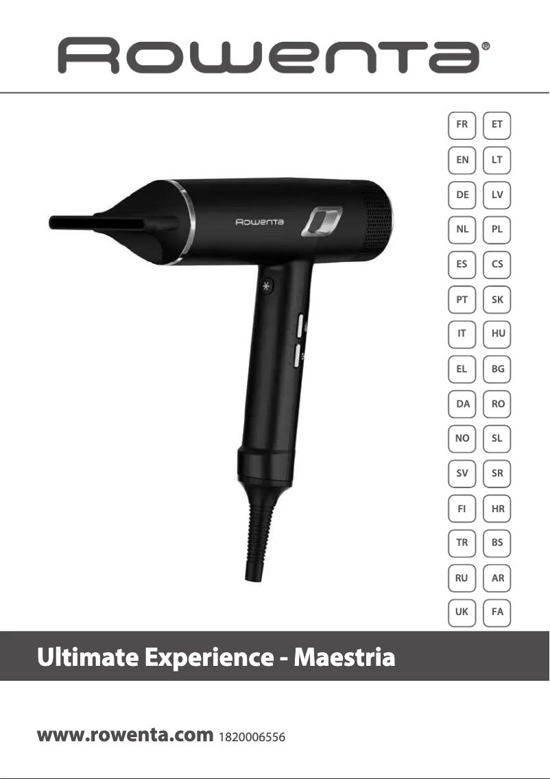 Page 1 of the manual User Manual Rowenta Maestria Ultimate Experience CV9920