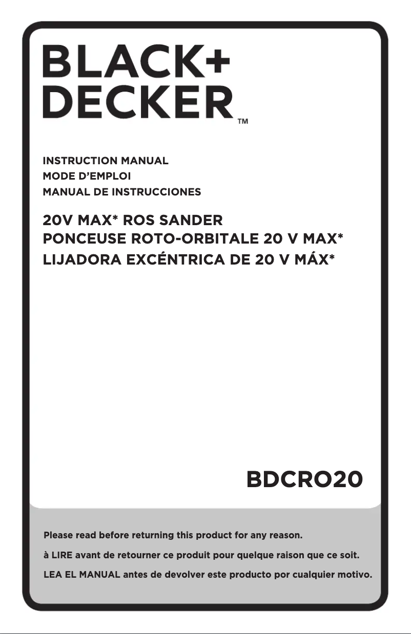 Page 1 of the manual User Manual Black & Decker BDCRO20C