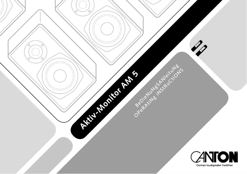 Page 1 of the manual User Manual Canton AM 5