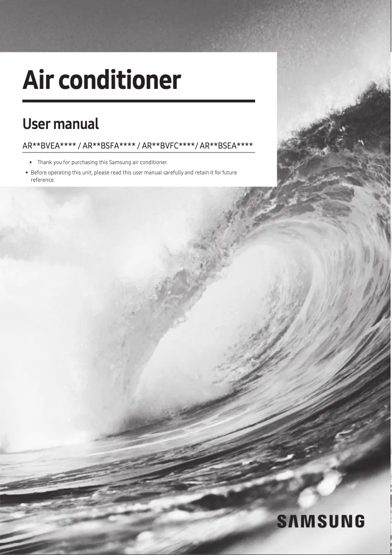 First page image of the manual for AR09BSEAMWK