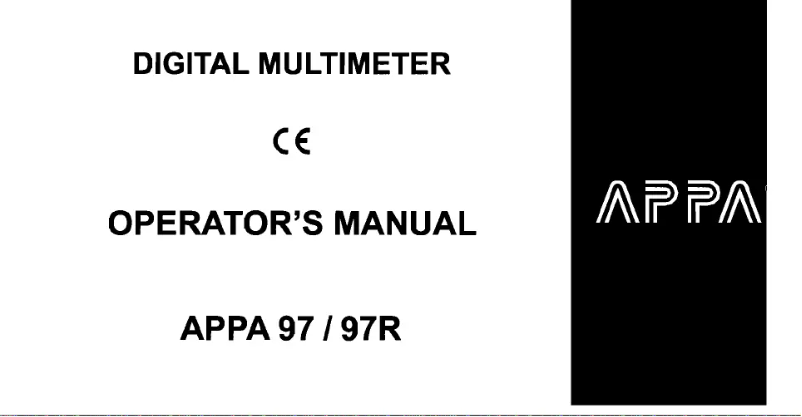 Page 1 of the manual User Manual APPA 97R