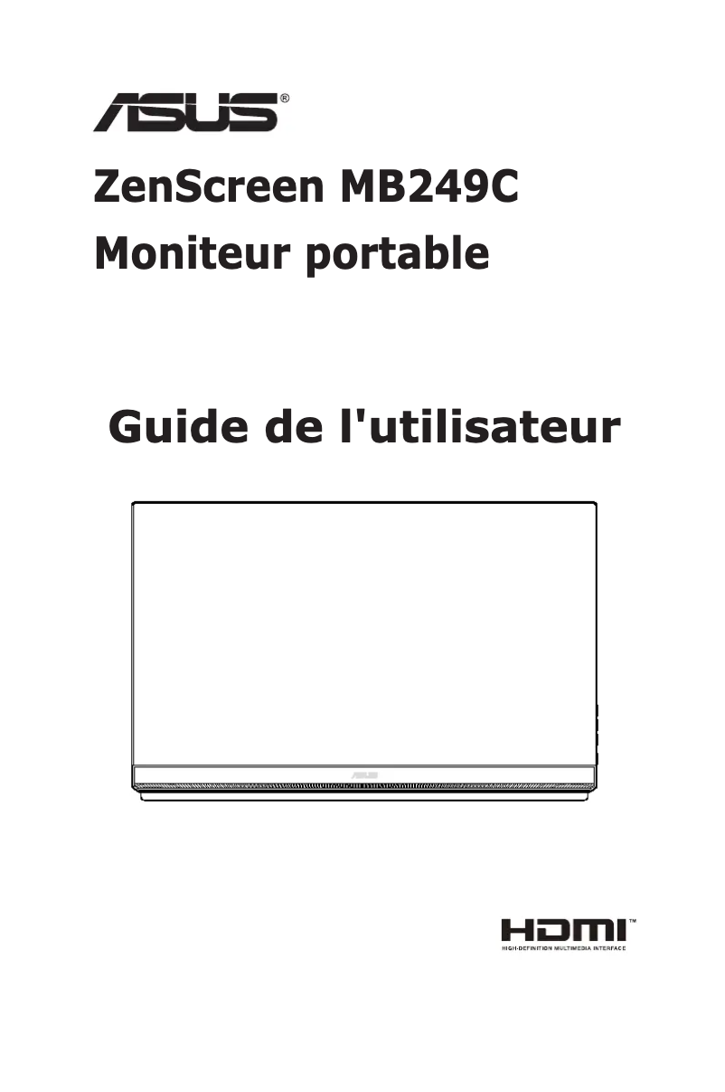 Page 1 of the manual User Manual Asus ZenScreen MB249C