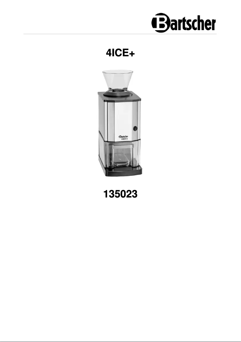 Page 1 of the manual User Manual Bartscher 4ICE+