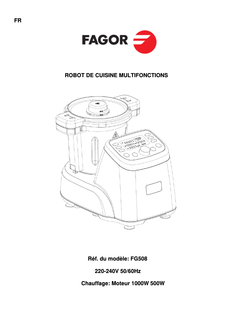 First page image of the manual for FG508