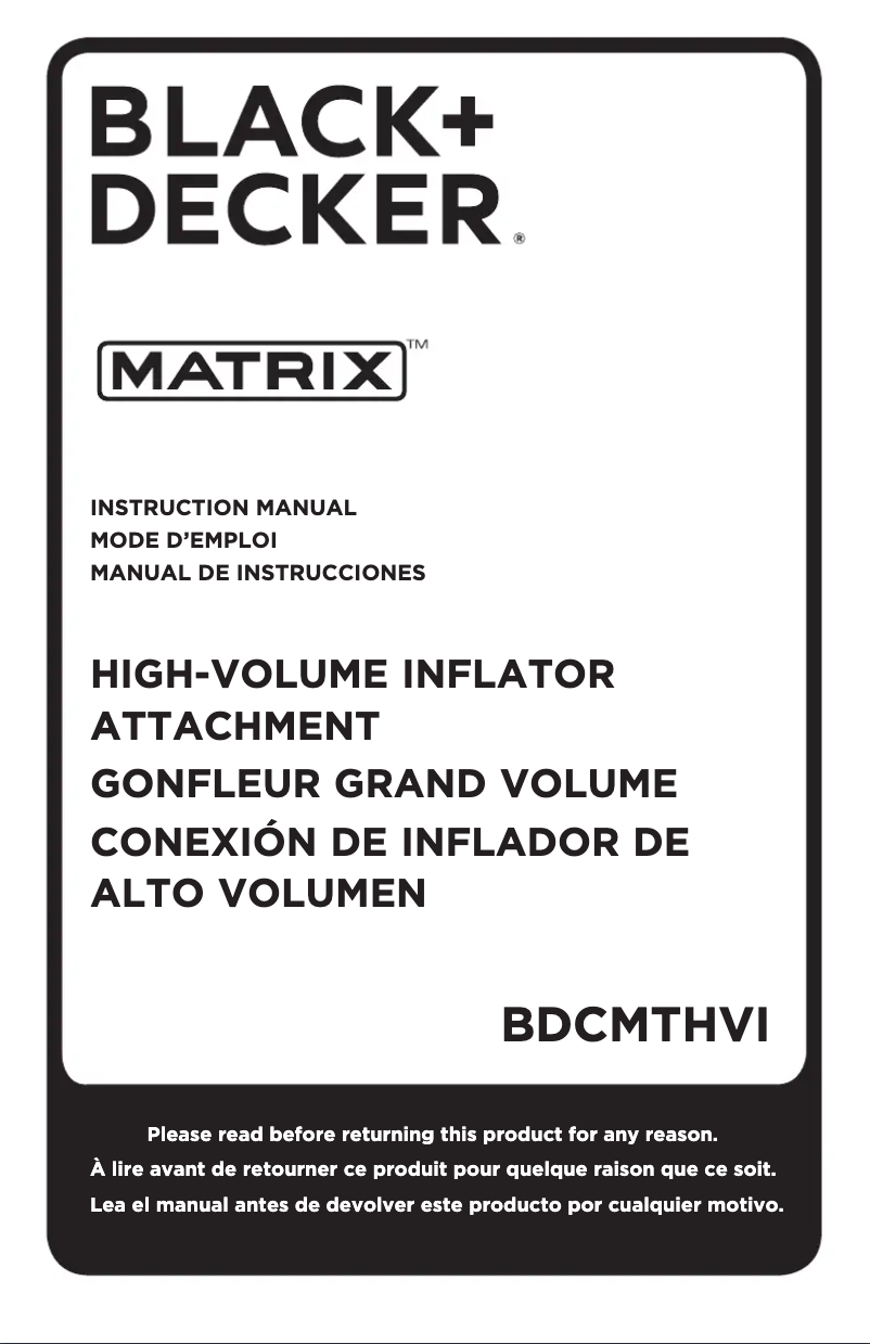 First page image of the manual for Matrix BDCMTHVI