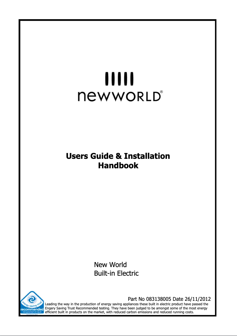 Page 1 of the manual User Manual New World NW601FP