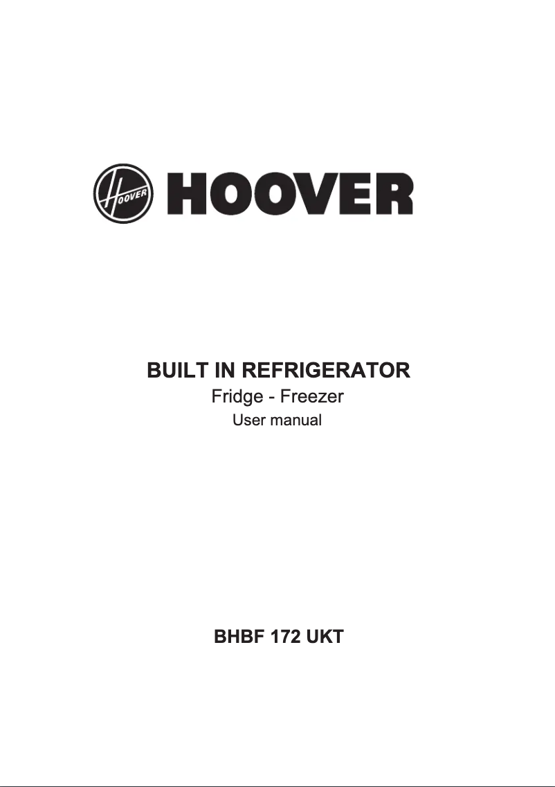 Page 1 of the manual Instruction Manual Hoover BHBF 172 UKT